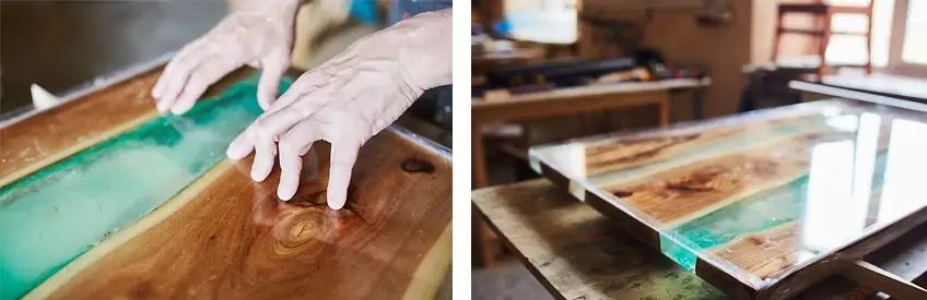 how to make a resin wood table