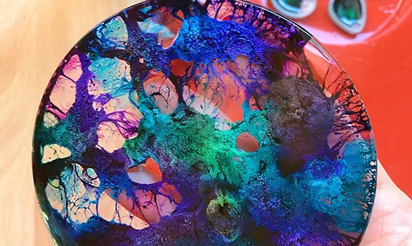 resin and alcohol ink
