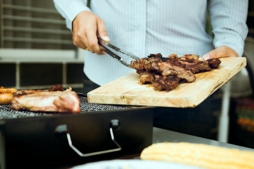 Barbeque on Wooden Cutting Board