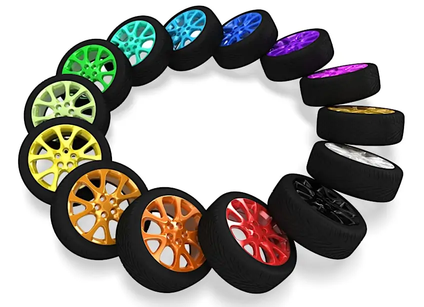 Multi Colored Painted Wheels