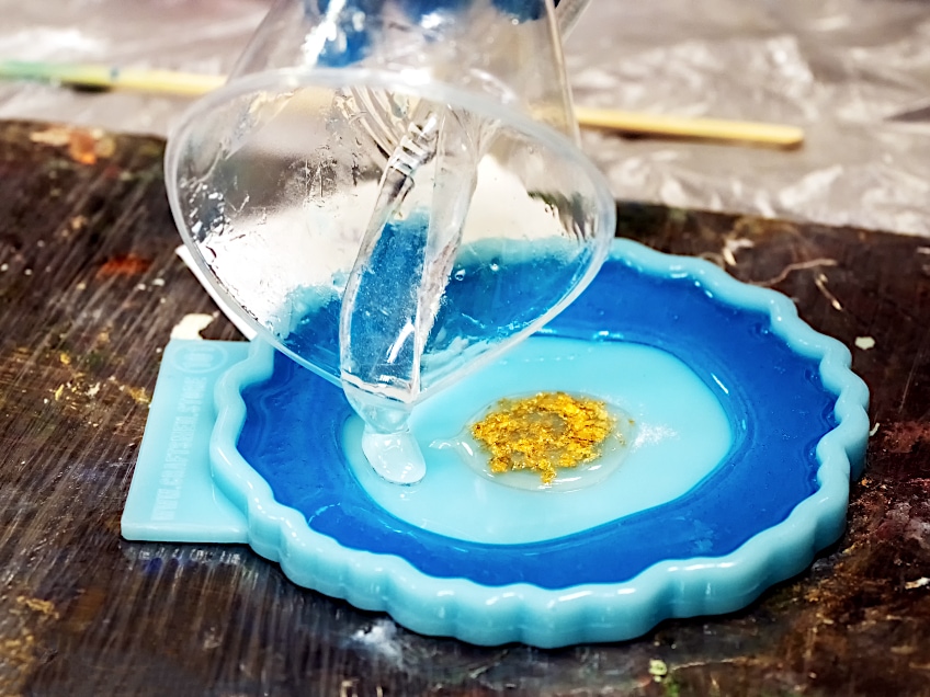 Pouring Clear Resin in Mold