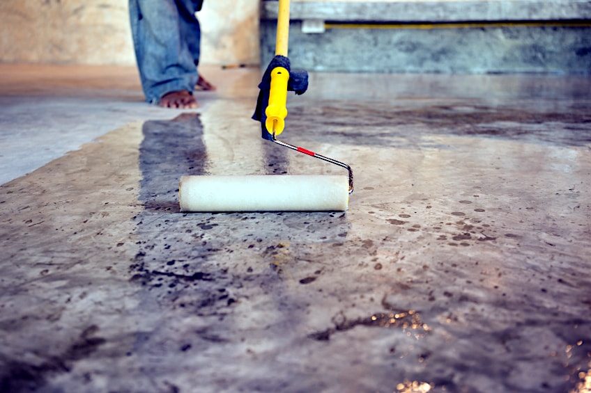 Clear Concrete Sealer Application