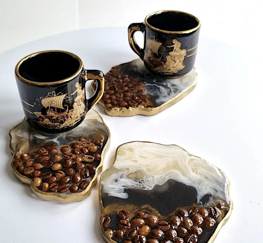 Coffee Bean Cast Resin Coaster