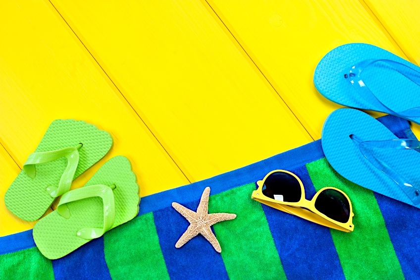Brightly Painted Wooden Deck
