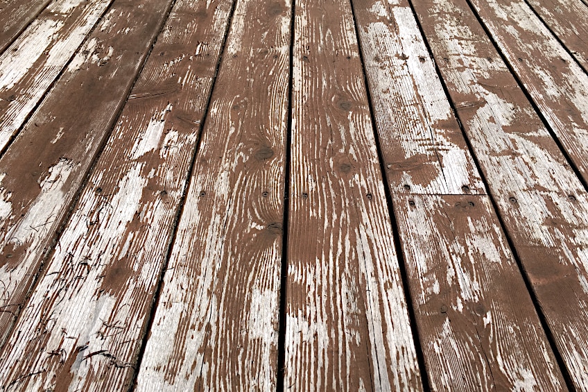 Deteriorated Stain on Wood Deck