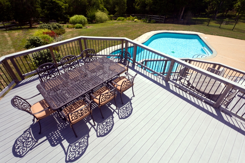 Painted Wooden Deck and Railing