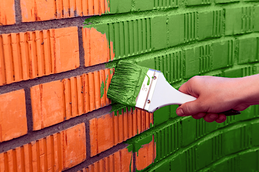 Painting Exterior Brickwork Green