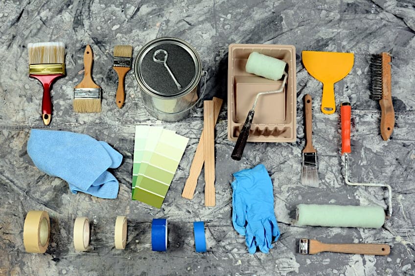 Materials for Prepping and Painting Walls