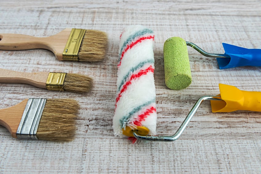 Rollers and Brushes for Painting Marble