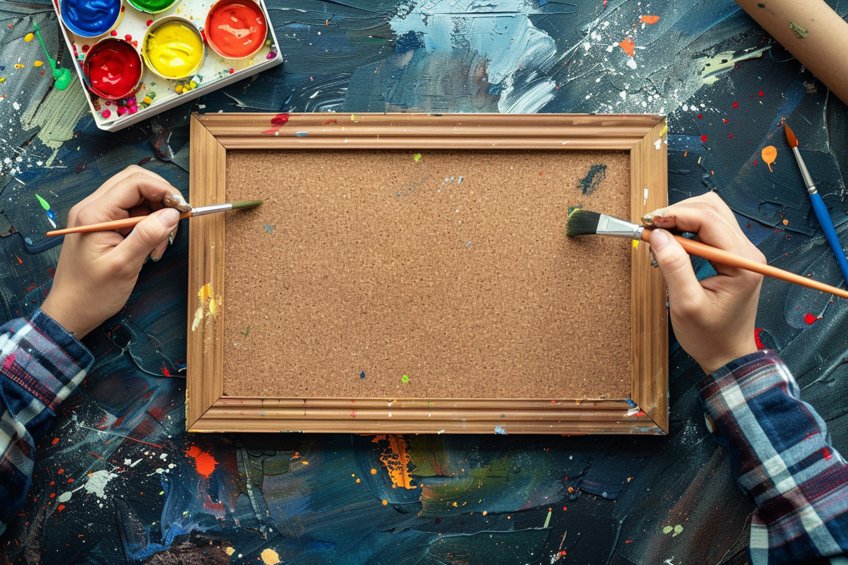how to paint a corkboard
