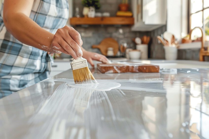 how to paint kitchen countertops